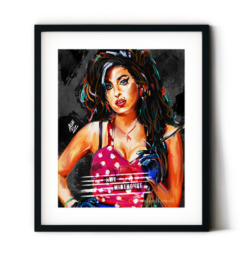 Amy winehouse wll art. Winehouse art print. Jazz music singers. London singer art. Winehouse artwork.