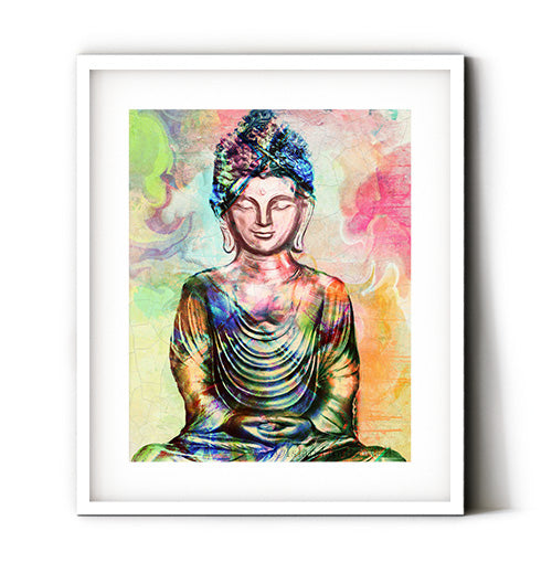 Buddha wall art. Art for a meditation room. Prints for a yoga studio. Buddha meditating art.