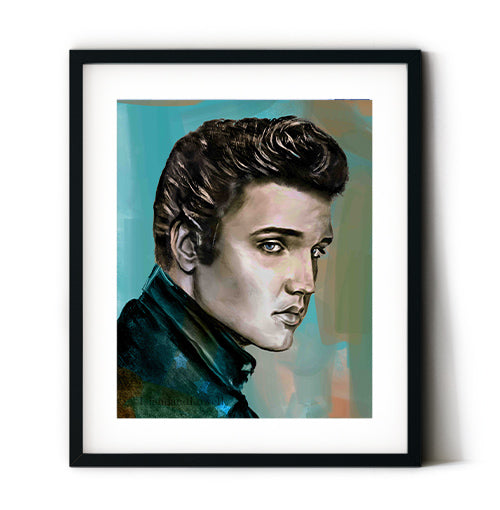 Music room wall art. 1950s music art. Great singers posters. A cool portrait of elvis for any music fan. Country music art prints.