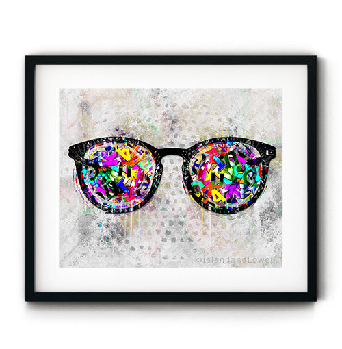 Eyeglasses art prints. Wall art for optician office. Optometry wall art. Eye prints. Pair of  glasses decor. Eyeglass art for optometry office. 