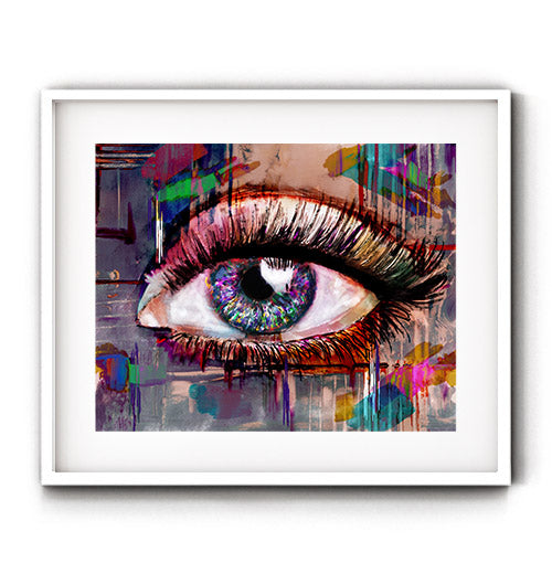 Eye wall art. This colorful eyeball art print really pops! Great addition to your optician office or optometry practice wall decor or the perfect wall art for a vision care center. A real vision and eye-catching decor. Receive a high-quality reproduction from our original eye artwork printed onto your choice of paper or a ready-to-hang canvas.