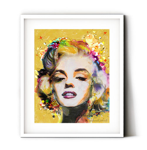 Marilyn Monroe wall art. Marilyn Monroe art print. Glamorous wall art for your bedroom, bathroom, closet or beautiful home office.  Hollywood prints.
