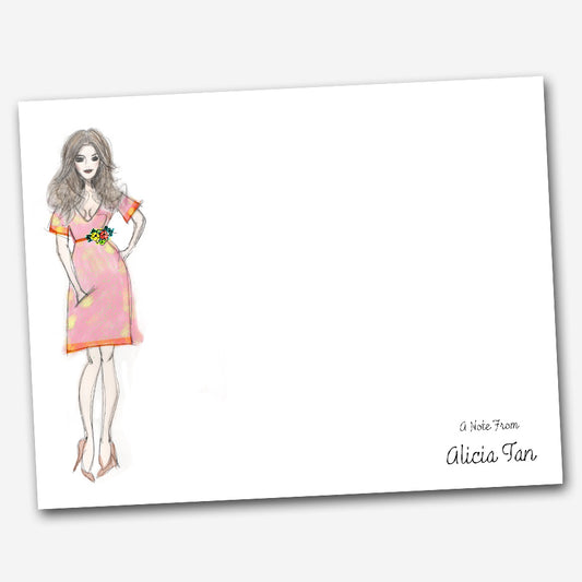 custom flat note cards with spring theme girly