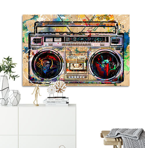 Graffiti style boombox wall art. Boys room music decor. Girls room music art. Dancer wall art. Dance studio posters.