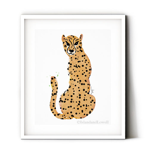 Leopard art print. Luxury wall art for bedroom. Fierce art.  Leopard spots pattern.