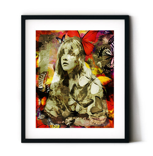 Stevie Nicks art print. Nicks wall art. Boho bedroom wall art. Boho chic art. Bohemian style art.