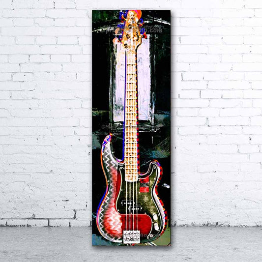 bass guitar art print, bass guitar painting, player gift, bass guitar on canvas