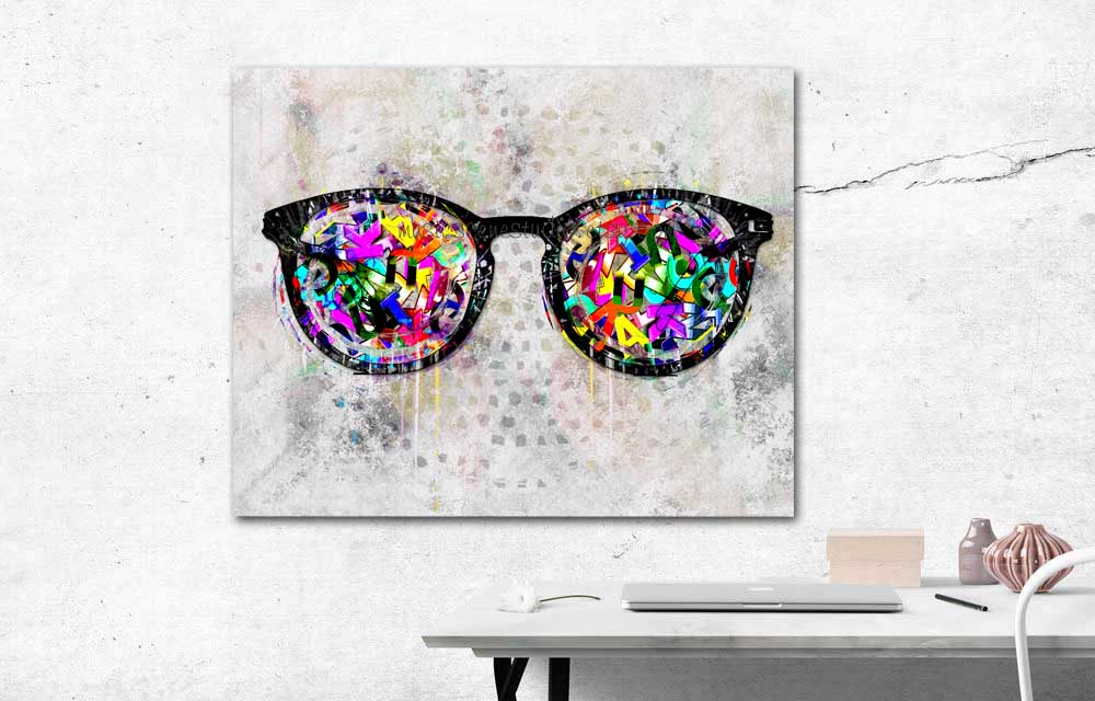 eyeglasses canvas print, eye art print, eyes glasses art