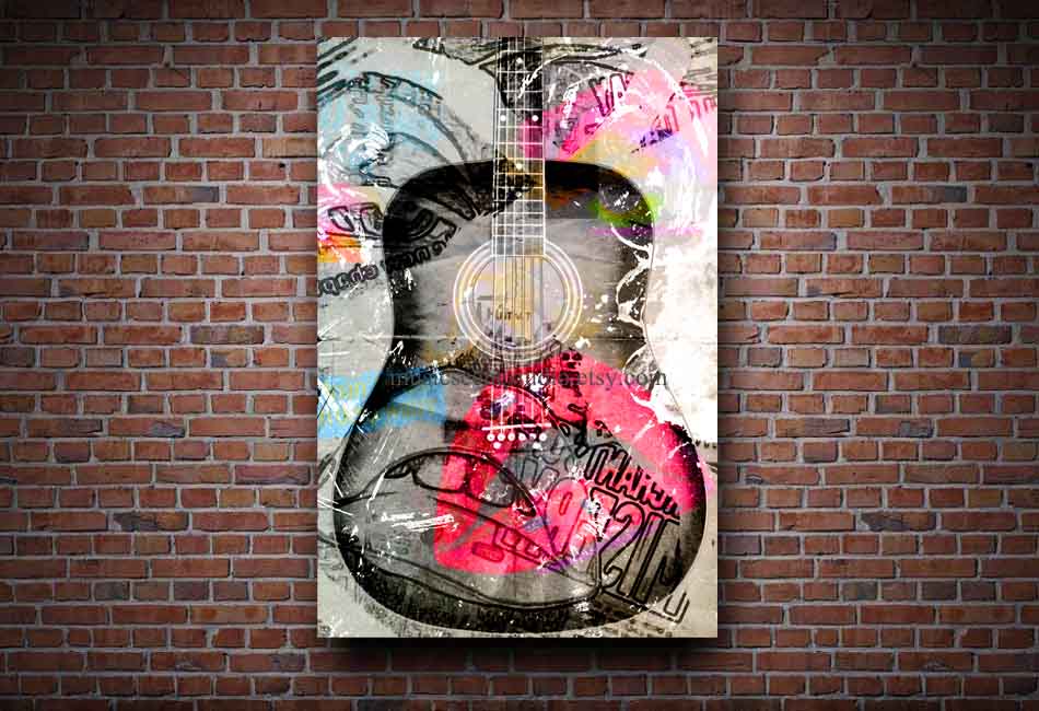 guitar player gift, wall art