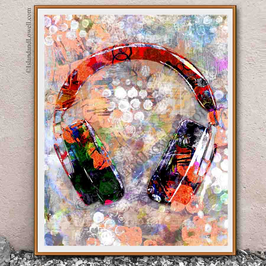 headphones wall art