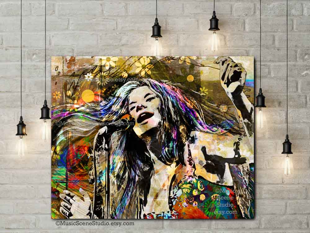 Janis joplin canvas wall art.