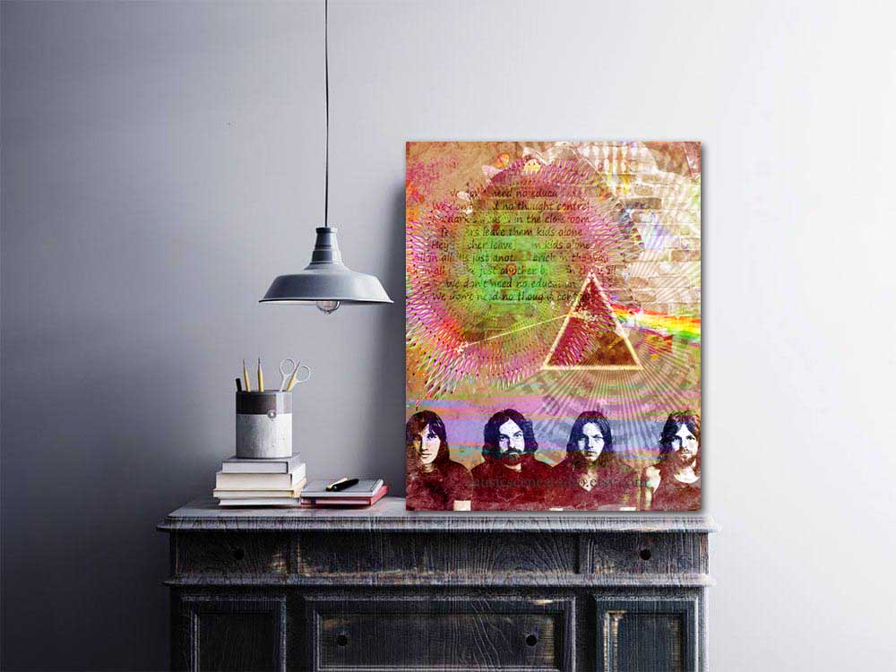 pink floyd art, pink floyd canvas, prints, wall art, david gilmour art