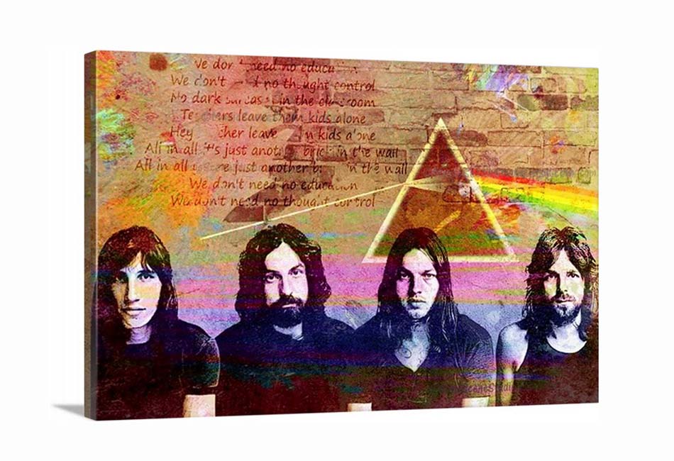 Pink Floyd Poster, Roger Waters, David Gilmour, Syd Barrett, group poster, Pink Floyd on canvas