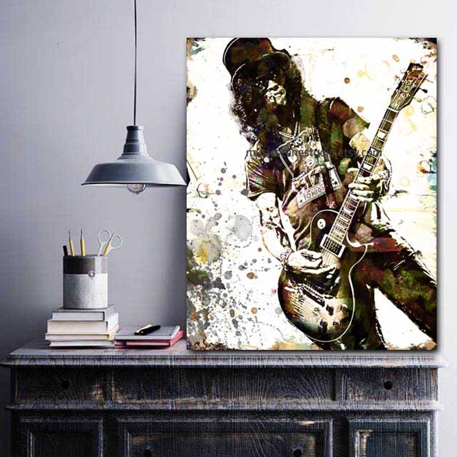 slash guns roses art, slash guitar prints, gnr poster